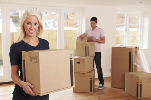 Packing and organising belongings for flat removals in Coulsdon
