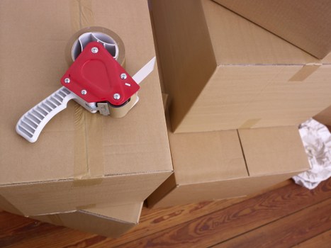 Securely packed items inside a moving van